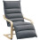 Curved Wooden Accent Chair, with Adjustable Footrest - Drak Grey 1