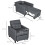 Linen-Look Single Chair Bed - Grey 5
