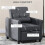 Linen-Look Single Chair Bed - Grey 6