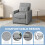 Linen-Look Single Chair Bed - Light Grey 6