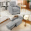 Linen-Look Single Chair Bed - Light Grey 4