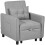 Linen-Look Single Chair Bed - Light Grey 2