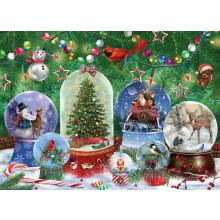 Puzzle Cobble Hill 500 Pièces - Boules à Neige - Affiche Inclus
