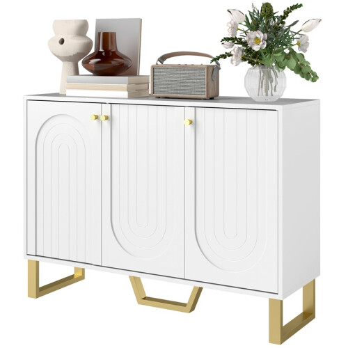 3-Door Sideboard Storage Cabinet - White 1