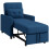 Linen-Look Single Chair Bed - Blue 1