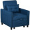 Linen-Look Single Chair Bed - Blue 2