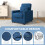 Linen-Look Single Chair Bed - Blue 6
