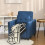 Linen-Look Single Chair Bed - Blue 4