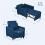 Linen-Look Single Chair Bed - Blue 5
