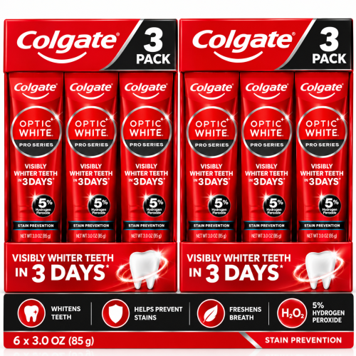 Colgate Colgate Optic White Pro Series Stain Prevention Toothpaste,6Pack, 3.0 oz