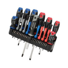 Draper Screwdriver Set Wall Mountable Rack 37 Pcs