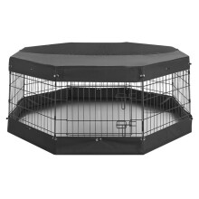 Eläinaitaus 61 cm - Duoku - 8 metallipaneelia katolla ja pohjalla, sopii pennuille, kissoille ja pienille eläimille, taitettava