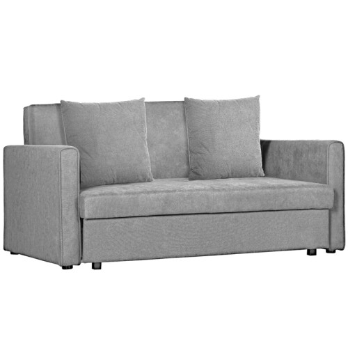 Snow Flannel Two-Seater Sofa Bed, with Storage - Grey 1