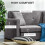 Snow Flannel Two-Seater Sofa Bed, with Storage - Grey 7