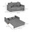 Snow Flannel Two-Seater Sofa Bed, with Storage - Grey 4