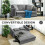 Snow Flannel Two-Seater Sofa Bed, with Storage - Grey 5