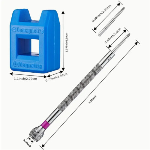 13 Pieces Micro Precision Watch Screwdriver Set0.6-2 mm with 13 Extra Replace Blades 2