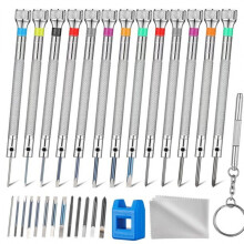 13 Pieces Micro Precision Watch Screwdriver Set0.6-2 mm with 13 Extra Replace Blades
