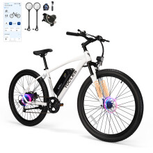 27.5'' Electric Bike, 250W with 36V 7.8Ah Removable Battery (White)
