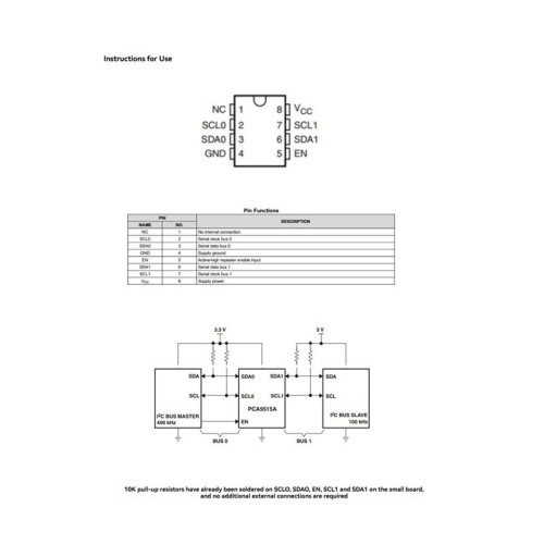 PCA9515A I2C Herhalingsmodule Dubbelkanaals Bidirectionele I2C-Bus/SMBus Herhalingsmodule I2C-Buffer