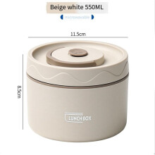 4x Food Warm Lunch Container,Stainless Steel Thermal Lunch Container Portable Thermal Bento Box Food Container Beige B