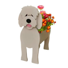 Maceta con Forma de Perro Goldendoodle, Maceta con Forma de Animal Adorable para Plantas de Interior y Exterior