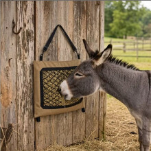 2-Pack Slow Feed Hay Bag for Horses & Donkeys, 23 X 19 in 1000D Heavy Duty Fabric, 1.34 in Rhombus Mesh