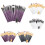 (White Black)20 Eye Makeup Brushes Beauty Tools Eyeshadow Brush Long Rod Set Durable Gift 2