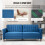 Velvet-Feel Three-Seater Sofa Bed - Blue 8