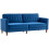Velvet-Feel Three-Seater Sofa Bed - Blue 1