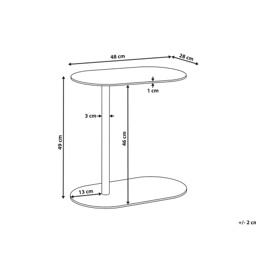 Beliani Side Table MILLE Metal Off-White 2