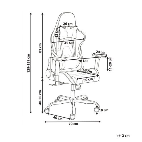 Beliani Gaming Chair VOLTIXA Faux Leather Black 2