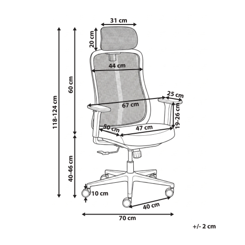 Beliani Office Chair NEMOAR Light Grey 2