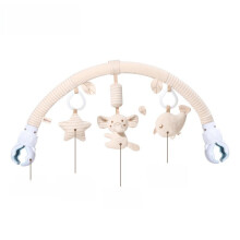 (Khaki B)Cochecito de bebé cama juguete peluche animales personajes compromiso sensorial desarrollo