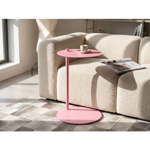 Beliani Side Table KENSICO Metal Pink 1