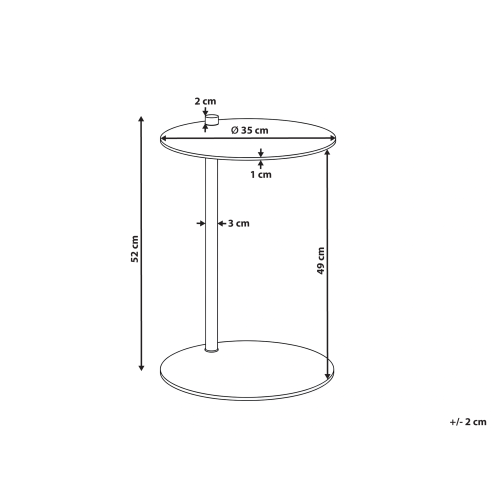 Beliani Side Table KENSICO Metal Pink 2