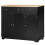 Sideboard with Rubberwood Top and Adjustable Shelves for Dining Room, Kitchen - Black 2
