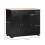 Sideboard with Rubberwood Top and Adjustable Shelves for Dining Room, Kitchen - Black 5