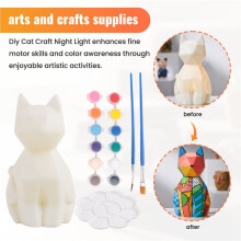Your Own Cat Light Kit,Diy Cat Crafts Night Light, Painting Kit Arts and Crafts,Suitable for Art Supplies Birthday Gifts