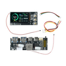 snellaadmodule voor powerbanks met 1,47-inch TFT-kleurendisplay en MPPT-technologie voor lithium-ijzerfosfaatbatterijen (batterij niet inbegrepen).