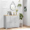 Sideboard with Rubberwood Top and Adjustable Shelves for Dining Room, Kitchen - Grey 3