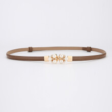 (Caramel)Light Luxury Leather Belt For Women With Alloy Fastener For Business Outfits Casual