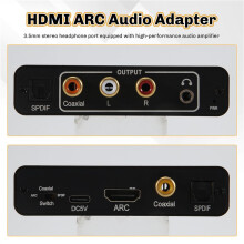 192KHz ARC Audio Adaptateur Audio Extractor Convertisseur Audio NuméRique Vers Analogique DAC SPDIF Coaxial RCA 3.5Mm Sortie Jack