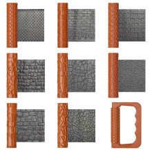 Conjunto de 9 Rolos Texturizadores para Argila com Cabo, Terreno Impresso em 3D com Estradas, Pedras, Paredes e Telhados para Artesanato em Argila