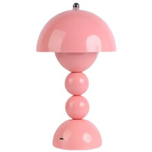 Bezprzewodowa Lampa Stołowa - 3-Kolorowa, Ściemnialna, Sterowanie Dotykowe, Akumulatorowa Lampka Biurkowa w Kształcie Grzybka do Stosowania Przy