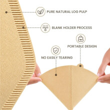 200 Stuks 4 Cone Koffiefilters, Ongebleekt Natuurlijk Papieren Koffiefilters voor 8-12 Kop Koffiemakers, Wegwerp