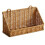 Rustic Wall-Mounted Basket with Hooks - Plastic Woven Rattan Storage Hamper for Home Organization 1