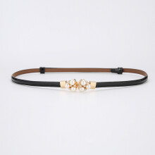 (PatentBlack)Light Luxury Leather Belt For Women With Alloy Fastener For Business Outfits Casual