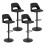 (Black, Set of 4) PU Bar Stools, Adjustable Swivel Breakfast Bar Chairs with Open Backrest 1