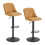 (Camel, Set of 2) PU Bar Stools, Adjustable Swivel Breakfast Bar Chairs 1